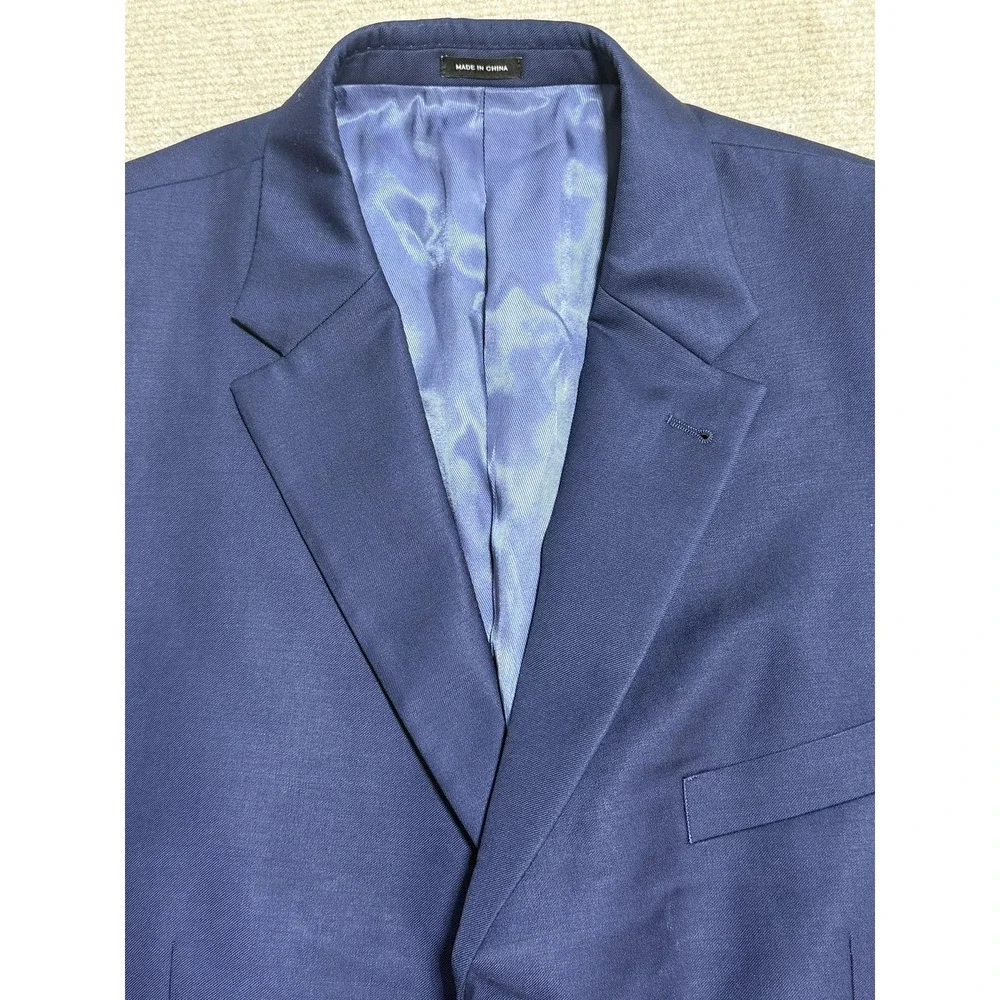JOE Joseph Abboud Blazer Mens 46L Navy Blue Wool Suit Jacket 3 Button‎ Notch